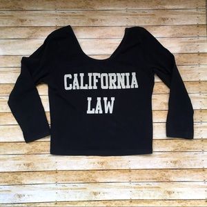 California Law Crop Top Junior’s Size Large